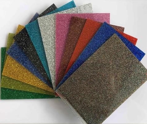 شراء 3 ملم 4 ملم 5 ملم لامعة براقة أوراق أكريليك الحائط الزخرفة صب تشكيل online manufacture