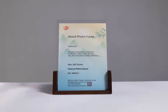 شراء إطار صورة من الخشخاش ذو اللون الصلب مكتب U شكل A5 إطار صورة أكريليك مع قاعدة خشبية online manufacture