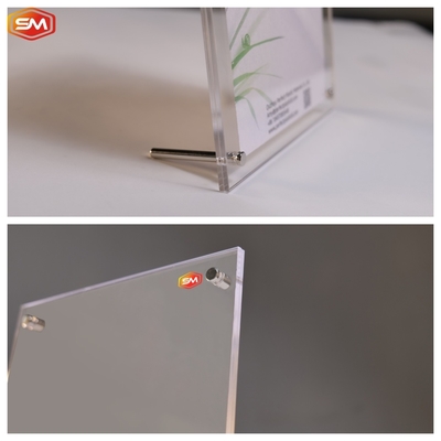 شراء A6 إطار صورة عرض أكريليك واضح مخصص مع موقف المسمار الصلب online manufacture