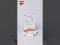 حامل إشارة أكريليك مع قاعدة خشب الخشب المسطح